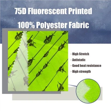 75D 100% poliesterska fluorescentna štampana tkanina